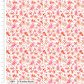 Craft Cotton Co. Sunset Paisley, 100 % Baumwolle, 45 x 55 cm breit, 5-teiliges Viertelbündel, geeignet zum Basteln, Nähen, Quilten, Kinderbasteln